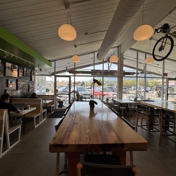 Skratch Labs Table - New seating at Alpine - Cafes Near Me - Boulder, Colorado