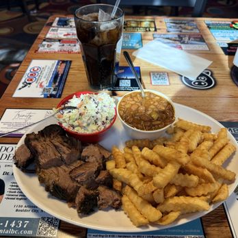 Fox Smokehouse BBQ - BBQ burnt end plate with ala cart sides of fries, slaw and beans. - Barbeque Near Me - Boulder City, Nevada