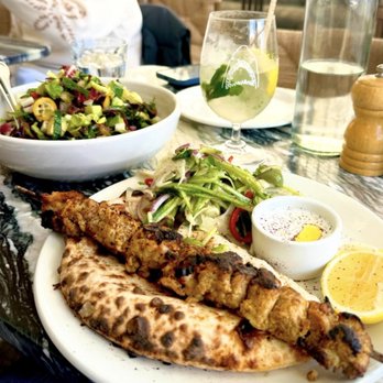 Great White - Chicken Kebab, Hugo Spritz - New American Near Me - Los Angeles, California Great White - Chicken Kebab, Hugo Spritz - New American Near Me - Los Angeles, California