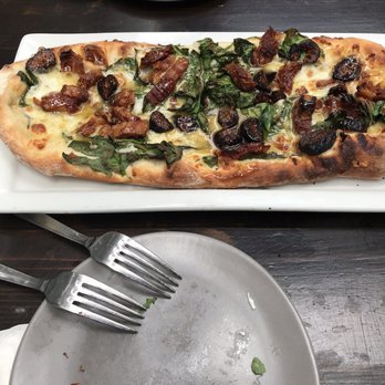 Rusticucina - Spinach and Fig Flatbread, such a good combination with the crispy prosciutto!! - Italian Near Me - San Diego, California Rusticucina - Spinach and Fig Flatbread, such a good combination with the crispy prosciutto!! - Italian Near Me - San Diego, California