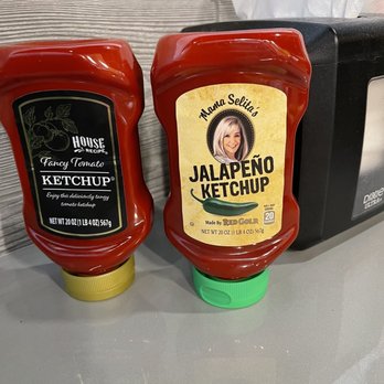 Hippo Burgers - Regular and jalapeño ketchup - Burgers Near Me - Kingwood, Texas Hippo Burgers - Regular and jalapeño ketchup - Burgers Near Me - Kingwood, Texas