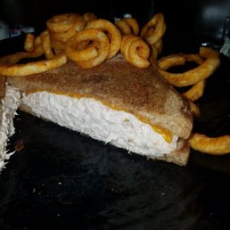 Tuna melt and curly fries. Definetly a great choice