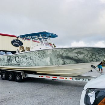 Now That's A Wrap - Blue Water Gear Boat Wrap - Signmaking Near Me - Sarasota, Florida