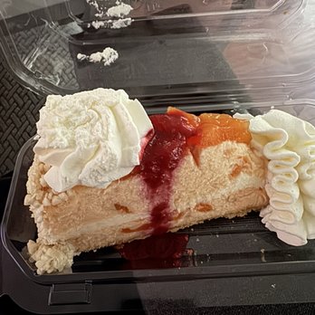 The Cheesecake Factory - Peach Perfect With Raspberry Drizzle - Desserts Near Me - Syracuse, New York The Cheesecake Factory - Peach Perfect With Raspberry Drizzle - Desserts Near Me - Syracuse, New York