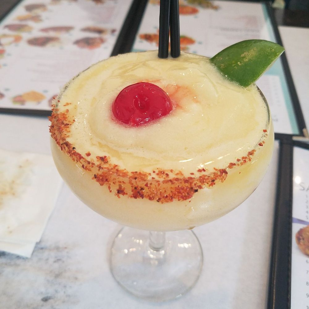 Passion fruit frozen slushie margarita Passion fruit frozen slushie margarita