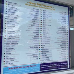 Pelican's Snoballs - Menu