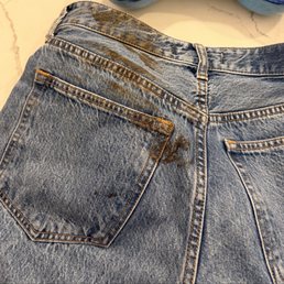 Damaged pants with dye Damaged pants with dye