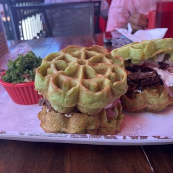 Red Maple - Brisket green onion wafflewich - Cafes Near Me - Los Angeles, California Red Maple - Brisket green onion wafflewich - Cafes Near Me - Los Angeles, California