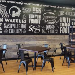 Casual atmosphere with 9 tables.