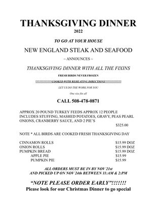 Menu photo 6 New England Steak & Seafood Mendon, MA