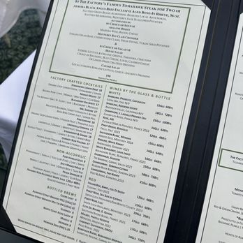 The Sardine Factory - Menu - Steakhouses Near Me - Monterey, California