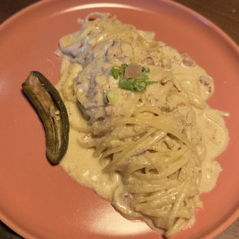 Adam's Chicken & Pocha - Cod Roe, Bacon & Scallion Pasta 9/10 - Korean Near Me - Flushing, New York