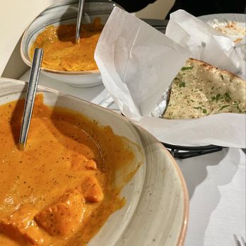 Carytown Indian Cuisine - Chicken Tikka Masala (GF), Butter Chicken (GF), and Garlic Naan - Indian Near Me - Richmond, Virginia Carytown Indian Cuisine - Chicken Tikka Masala (GF), Butter Chicken (GF), and Garlic Naan - Indian Near Me - Richmond, Virginia