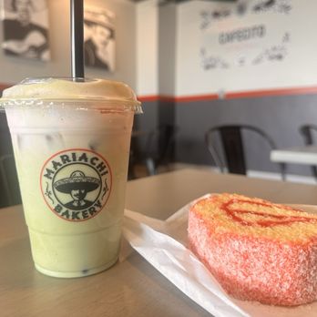 Mariachi Bakery - Matcha latte with strawberry foam - Coffee & Tea Near Me - Whittier, California Mariachi Bakery - Matcha latte with strawberry foam - Coffee & Tea Near Me - Whittier, California