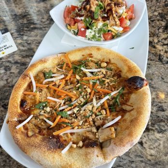 California Pizza Kitchen - Thai pizza and bbq chicken salad - Pizza Near Me - Pasadena, California