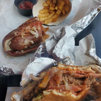 Slutty Vegan - One Night Stand burger, The Big Dawg hotdogs, Fries - Vegan Near Me - Baltimore, Maryland