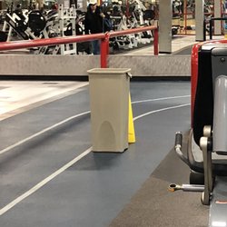 Gold's Gym - San Antonio - Water catchers throughout the gym. Leaky roof.