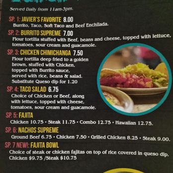 Javier's Mexican Grill - Menu, lunch - Mexican Near Me - Chipley, Florida Javier's Mexican Grill - Menu, lunch - Mexican Near Me - Chipley, Florida