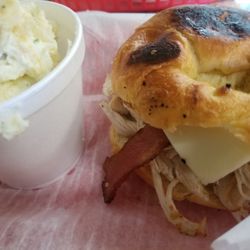 Miss Pheobie's - Turkey Melt and potato salad.