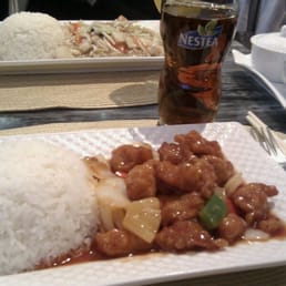 Poulet süss-sauer and ice tea for CHF 20.50