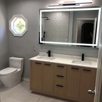 Modern Bathroom - LED mirror, vanity, faucets, toilet all from Modern Bathroom - Kitchen & Bath Near Me - North Hollywood, California Modern Bathroom - LED mirror, vanity, faucets, toilet all from Modern Bathroom - Kitchen & Bath Near Me - North Hollywood, California
