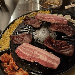 Pork belly and wagyu beef Pork belly and wagyu beef