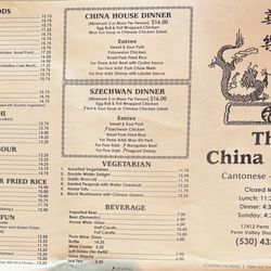 China House - 2025 China House Menu