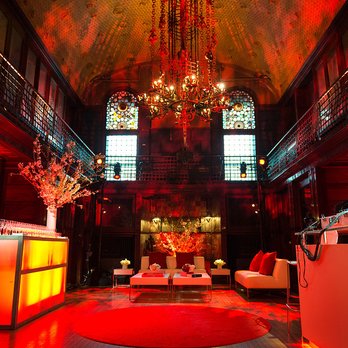 NYC Wedding Lighting - Deep red gobo texture, uplights, and bar illumination at The Park Avenue Armory. - Party & Event Planning Near Me - New York, New York NYC Wedding Lighting - Deep red gobo texture, uplights, and bar illumination at The Park Avenue Armory. - Party & Event Planning Near Me - New York, New York