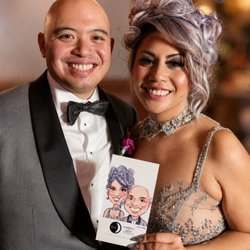 Jon Casey Caricatures - Newlyweds celebrating their big day with a caricature artist