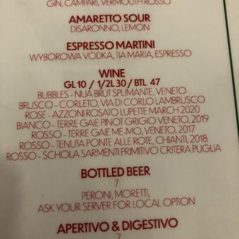 Sugo - Drink menu - Italian Near Me - Toronto, Ontario Sugo - Drink menu - Italian Near Me - Toronto, Ontario