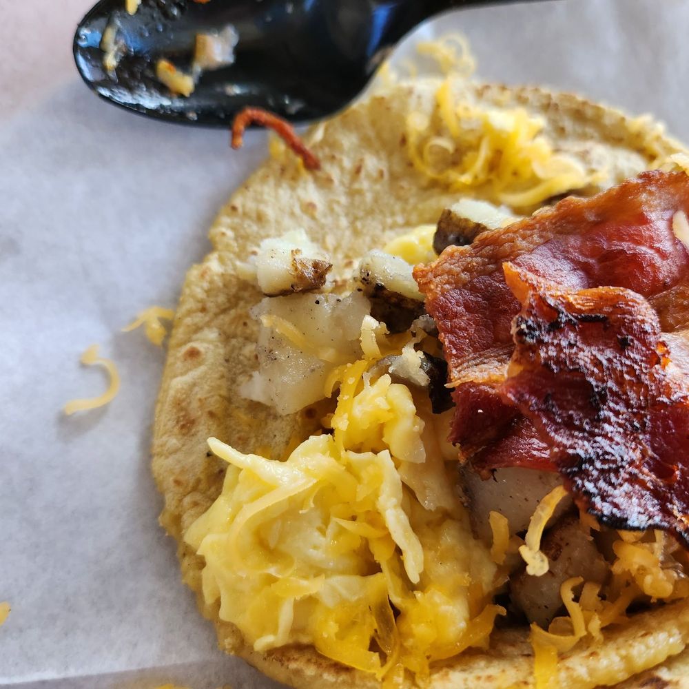 Guisados - COLD Tocino and Egg taco - Mexican Near Me - Pasadena, California