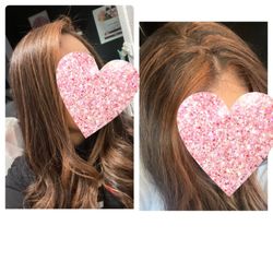Hair Legacy Natomas - This is what my hair ended up like, definitely not what I asked for very orange and brassy I asked for cool tone blonde Highlights.