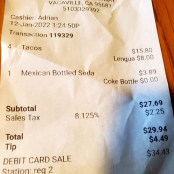 Que Onda Tacobar - $30.00 bill for 4 , 3.5 inch street tacos - Tacos Near Me - Vacaville, California Que Onda Tacobar - $30.00 bill for 4 , 3.5 inch street tacos - Tacos Near Me - Vacaville, California