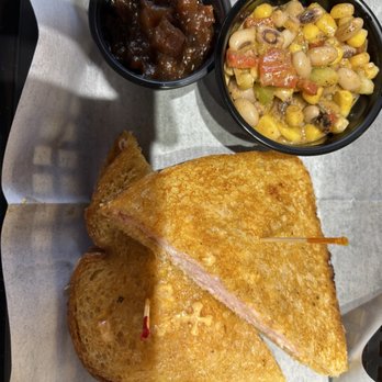 Liberty Grounds - Ham, pimento cheese with onion jam and cowboy caviar. - Coffee & Tea Near Me - Liberty, North Carolina