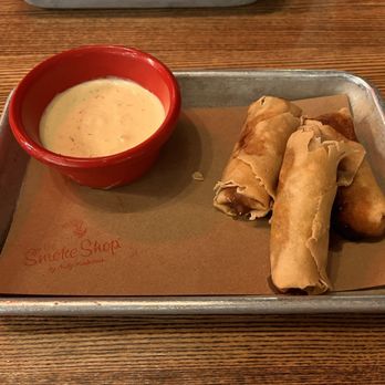 The Smoke Shop BBQ - Seaport - Brisket & Cheddar crispy spring rolls w/ a bbq ranch sauce - Southern Near Me - Boston, Massachusetts The Smoke Shop BBQ - Seaport - Brisket & Cheddar crispy spring rolls w/ a bbq ranch sauce - Southern Near Me - Boston, Massachusetts
