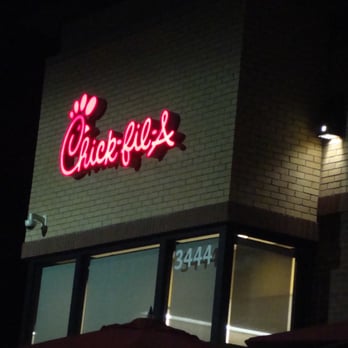 Chick-fil-A - Chick-Fil-A signage up close with the Number address.  February 12th 2015 - Fast Food Near Me - Aurora, Colorado