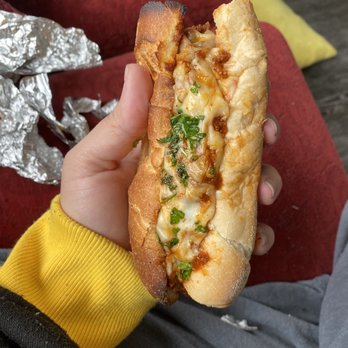 Humdinger Pizza - Literally two meatballs in it - Pizza Near Me - Portland, Oregon