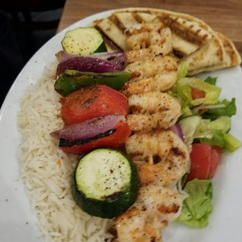 Cafesano - Marinated wood grilled sheimp kabob, AWESOME! - Mediterranean Near Me - Dulles, Virginia