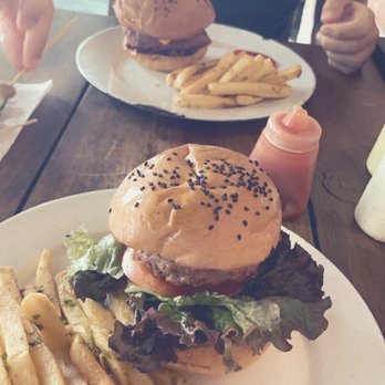 Mu. Burgerhouse - Burger frys and a bacon burger with more French frys - Burgers Near Me - Playa del Carmen, ROO