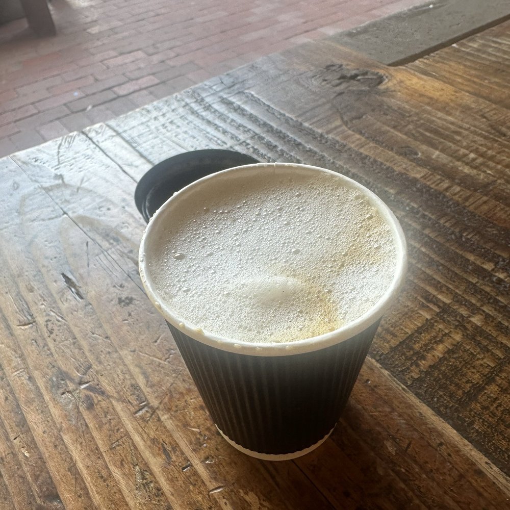 This is what an $7.5 oat milk cappuccino looks like. But nice place and outdoor seats and parking. Cappuccino was watery and foamy. This is what an $7.5 oat milk cappuccino looks like. But nice place and outdoor seats and parking. Cappuccino was watery and foamy.