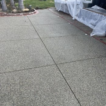 Ruiz Masonry & Concrete - Exposed aggregate back patio with brick ribbons. - Masonry/Concrete Near Me - Camarillo, California Ruiz Masonry & Concrete - Exposed aggregate back patio with brick ribbons. - Masonry/Concrete Near Me - Camarillo, California