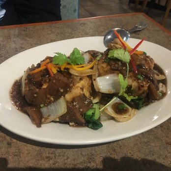 Cafe de Bangkok - Tofu steak entree, so satisfying and inventive!! - Thai Near Me - Gilbert, Arizona