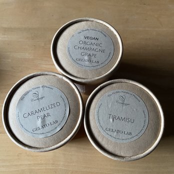 Caravaggio Gelato Lab - Organic Champagne Grape, Caramelized Pear, and Tiramisu - Gelato Near Me - Berkeley, California