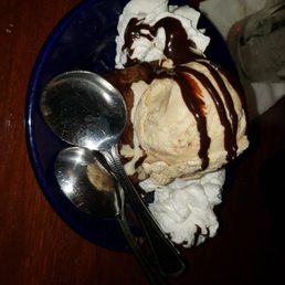 Brownie Sundae with cinnamon ice cream Brownie Sundae with cinnamon ice cream
