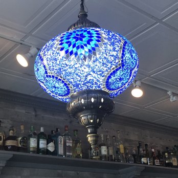 Rose Cove Cafe - Exotic lamps over bar - Seafood Near Me - Ogunquit, Maine