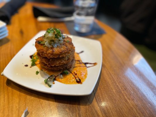 Photo of Bar Vegan - Atlanta, GA, US. Fried green tomatoes