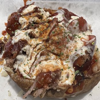 Daddy B’s - Loaded potato with chopped beef & smoked sausage - Sandwiches Near Me - Tulsa, Oklahoma