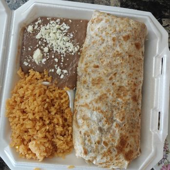Tacos Don Misael - Lunch combination. Burrito with rice, beans and choice of can soft drink. This is a huge burrito. - Mexican Near Me - Chicago, Illinois Tacos Don Misael - Lunch combination. Burrito with rice, beans and choice of can soft drink. This is a huge burrito. - Mexican Near Me - Chicago, Illinois