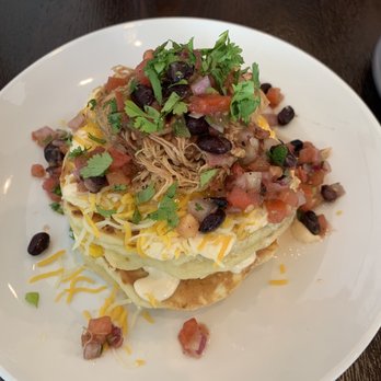 Jealous Fork - I forgot the name of this pancake but it's with shredded chicken. So good - Pancakes Near Me - Miami, Florida