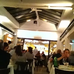 A view of the kitchen from our table.